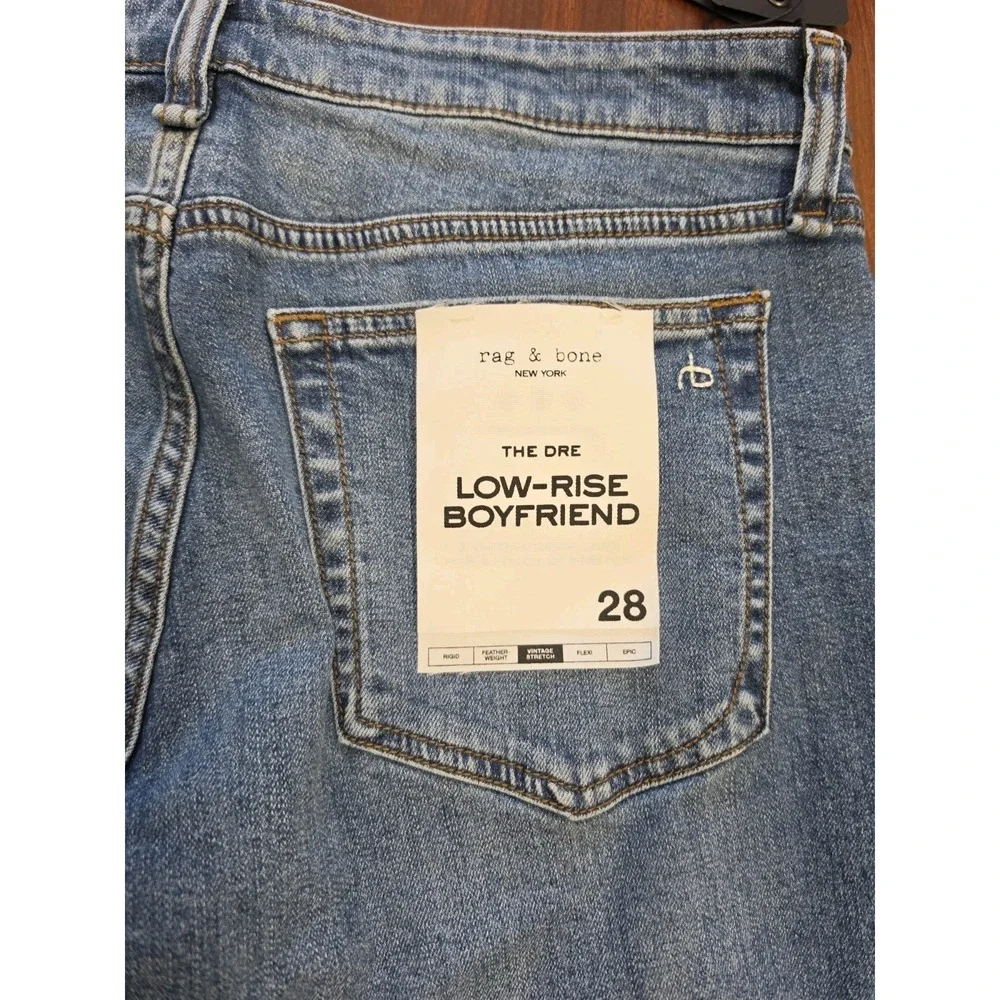 Rag & Bone Dre Slim Boyfriend Jeans NWT Size 28 Julienne Indigo Low Rise Stretch
